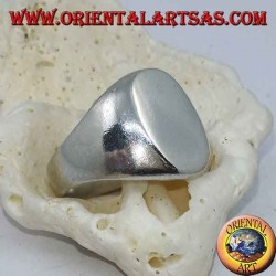 Flacher ovaler Chevalier-Silberring (10 * 13 mm)