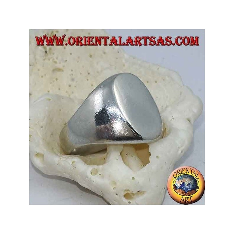 Flacher ovaler Chevalier-Silberring (10 * 13 mm)