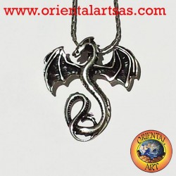 Pendentif celtique de dragon basilic argent