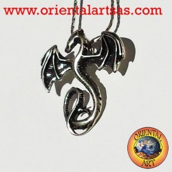 Pendentif celtique de dragon basilic argent