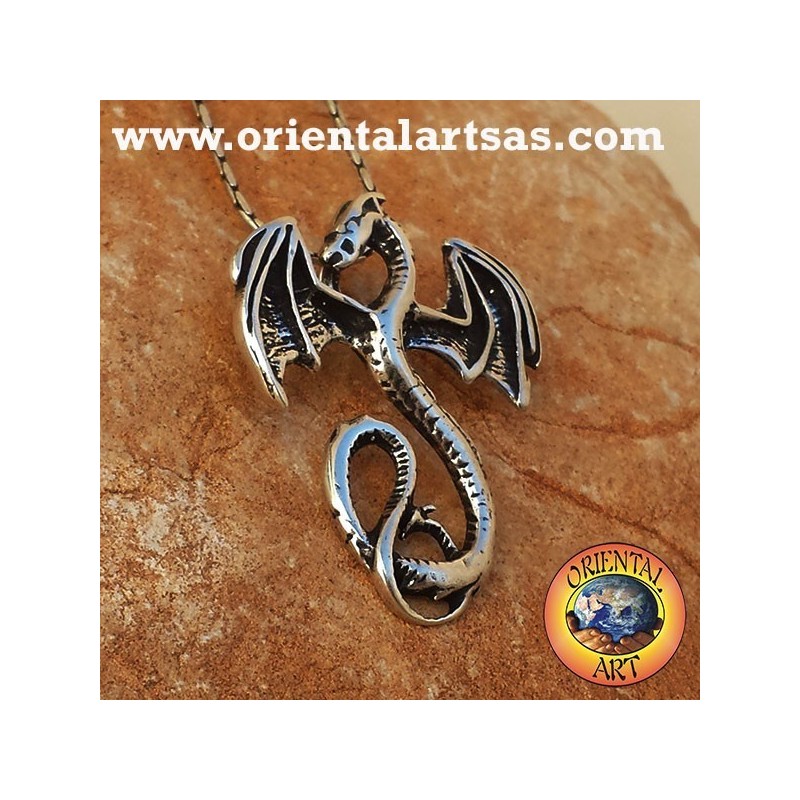 Anhänger Celtic Dragon Basilisk Silber