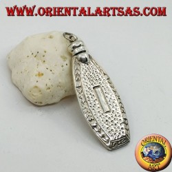Silver pendant, handmade perfume bottle with carved decorations