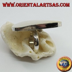 Silberring mit verstellbarem dreieckigem Perlmutt-Set (freie Größe)