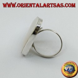 Bague en argent avec ensemble de nacre triangulaire réglable (taille libre)