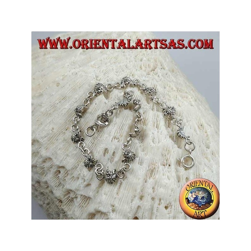 Weiches Silberarmband mit Gesichtern eines indianischen Ureinwohners