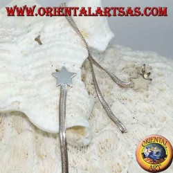 Silberne Schmetterlingsohrringe mit Lappenstern und 10 cm langer Schlangenkette