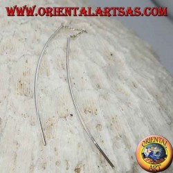 Boucles d'oreilles chaîne en argent avec barre arquée incurvée suspendue des deux côtés