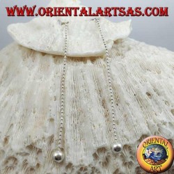 Silberne Schmetterlingsohrringe mit kleiner Kette und 7 cm großer Abschlusskugel