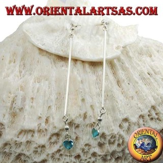 en mariposa pendientes de plata y el dedo en el fondo de circón celeste 6 cm colgante