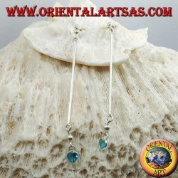 en mariposa pendientes de plata y el dedo en el fondo de circón celeste 6 cm colgante