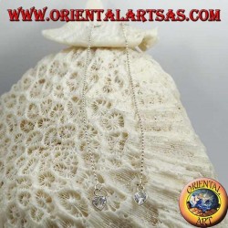 Silberne Schmetterlingsohrringe mit kleiner Kette und 11 cm weißem Herzzirkon