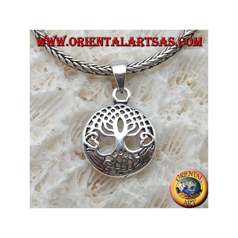Ciondolo in argento, Yggdrasil nel cerchio piccolo (albero della vita o albero cosmico)