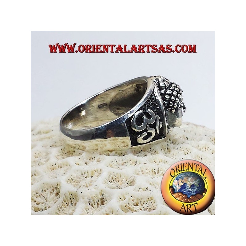 Cabeza de Buda de OM con el anillo en plata