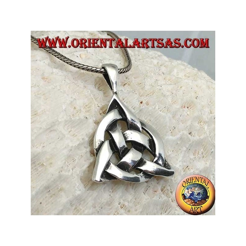 Colgante de plata Triquetra con el círculo cósmico, nudo tyrone