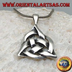 Silver pendant Triquetra with the cosmic circle, tyrone knot