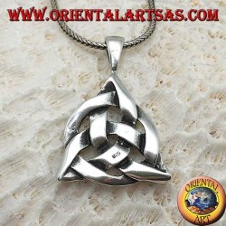Silver pendant Triquetra with the cosmic circle, tyrone knot