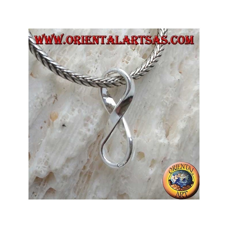 Silver pendant, infinity knot symbol without hook