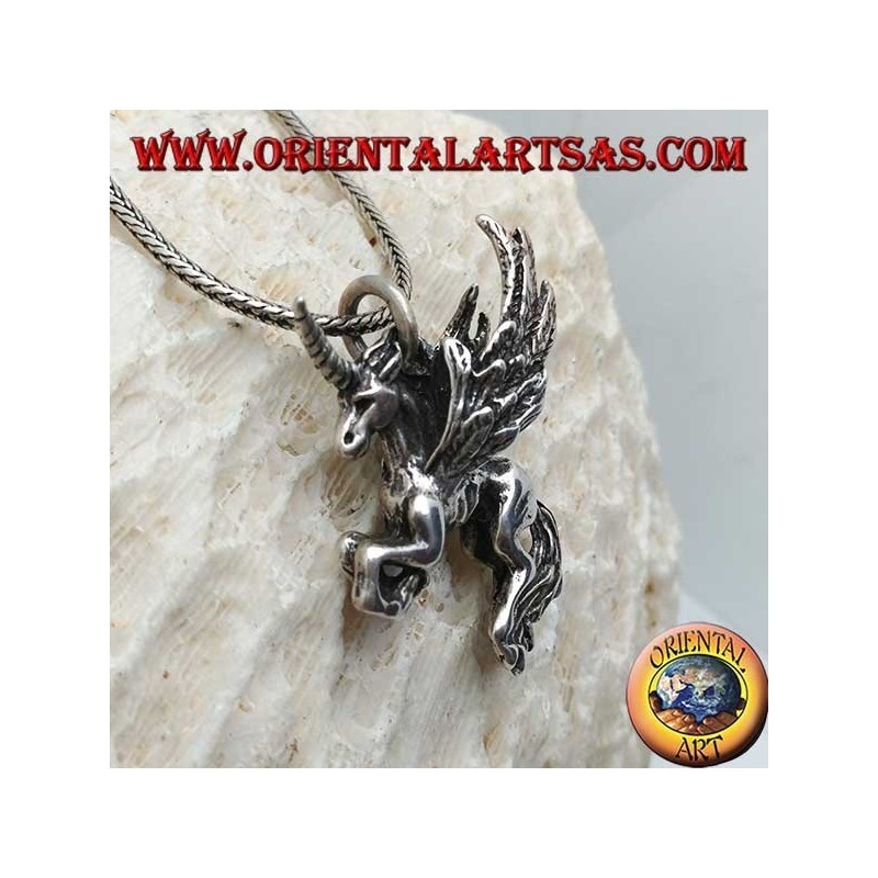 silver pendant Pegasus dimensional