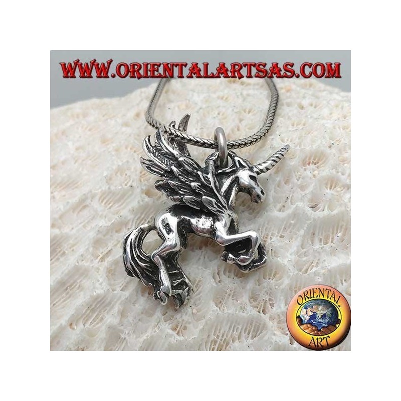 Silber Anhänger Pegasus dimensional