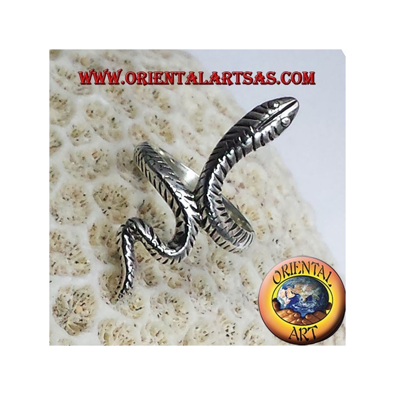 Anello cobra in argento 925