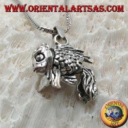 Pendentif en argent, sébaste tridimensionnel entièrement mobile