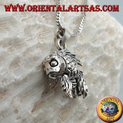 Pendentif en argent, sébaste tridimensionnel entièrement mobile