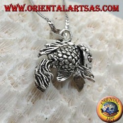 Colgante de plata, redfish tridimensional totalmente móvil