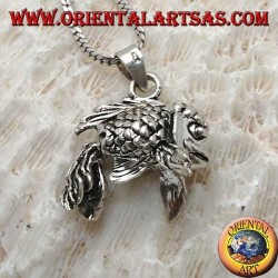 Pendentif en argent, sébaste tridimensionnel entièrement mobile