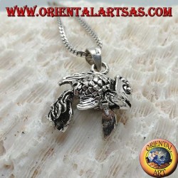 Pendentif en argent, sébaste tridimensionnel entièrement mobile