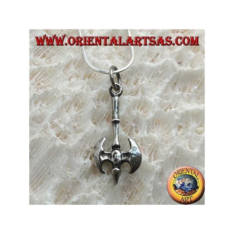 Colgante en plata, Labrys o hacha medieval de dos cabezas