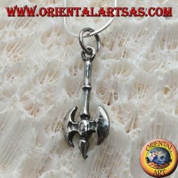 Pendant in silver, Labrys or medieval two-headed ax