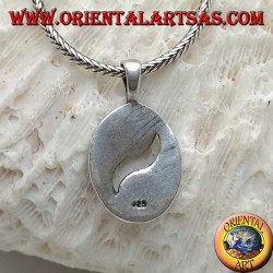 Silver pendant, two triskell alternating with Celtic knots