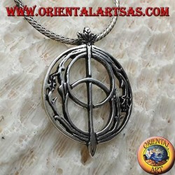 Silver pendant, Chalice of Well "The Chalice Well, Glastonbury" (medium)