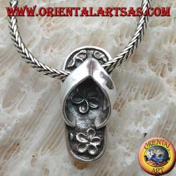 Pendentif flip-flop en argent incrusté