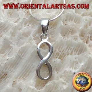Silver pendant, the vertical infinity symbol