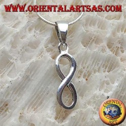 Colgante de plata, el símbolo del infinito vertical.