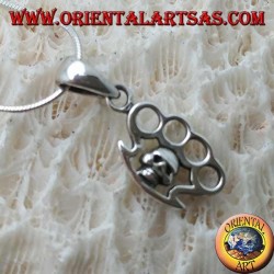Colgante de plata en forma de llana con calavera