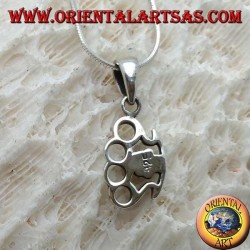 Pendentif en argent en forme de truelle avec crâne