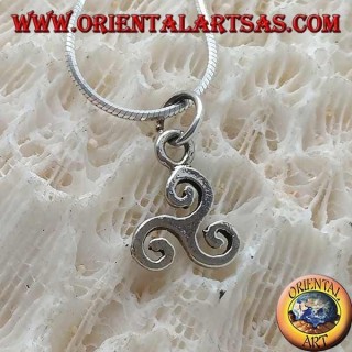 Ciondolo in argento, triscele o triskele classico semplice (piccolo)