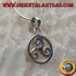 Silver pendant, triskelion or simple triskele in the cosmic circle (small)