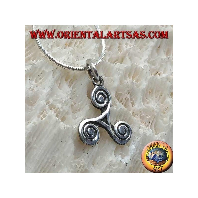 Anhänger in Silber, Triskel oder Triskel mit Spiralspitzen