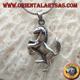 Silver pendant, rampant horse symbol of Ferrari (large)