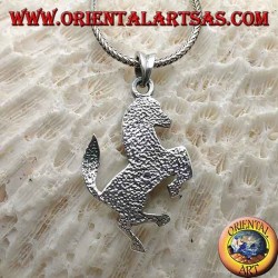 Silver pendant, rampant horse symbol of Ferrari (large)