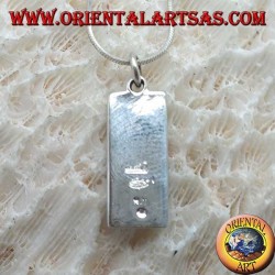 Silver pendant, plate with Chinese ideograms "luck, long life and prosperity"