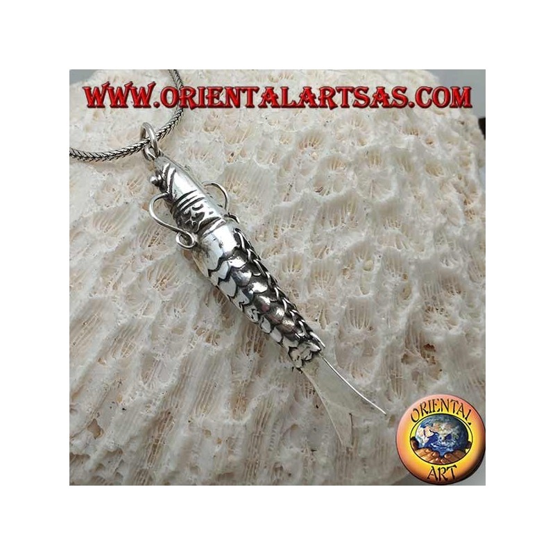 Silver pendant, mobile fish