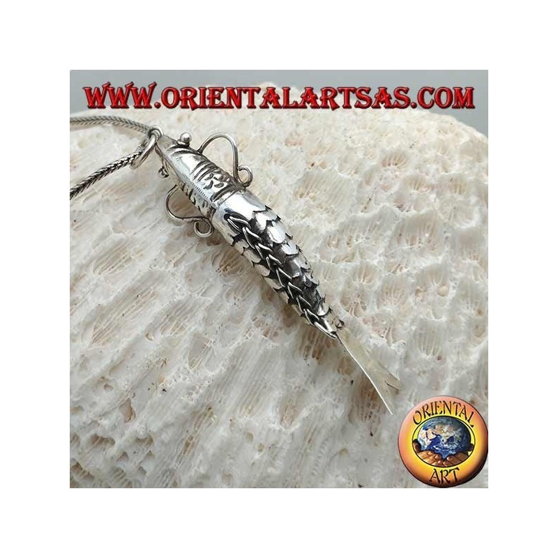 Ciondolo in argento, pesce mobile