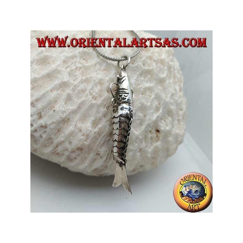 Pendentif en argent, poisson mobile