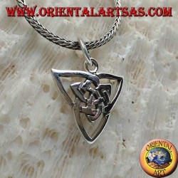 Silver pendant, double inverted braided Tyrone knot