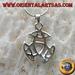 Pendentif en argent, nœud Tyrone avec nœud celtique sur chaque pointe