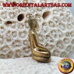 Escultura de Buda "Bhumisparsha Mudra - Sometiendo al demonio Mara" simple en latón (pequeño)